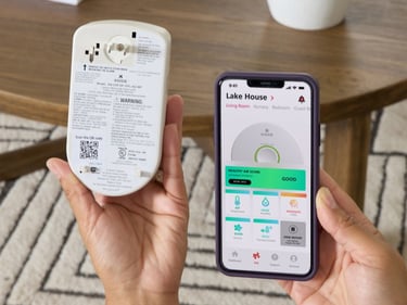 Kidde indoor air quality device and the Kidde app
