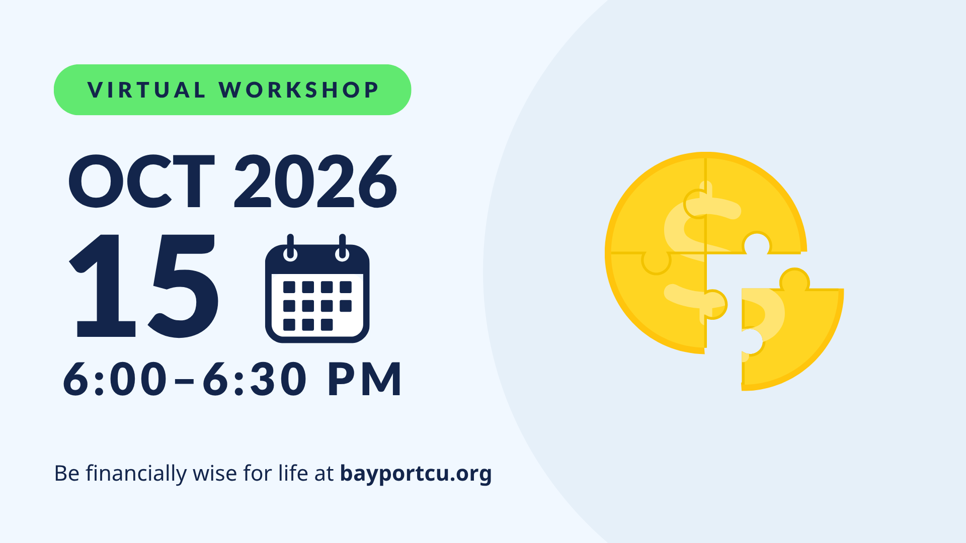 Build your financial future on Oct 15