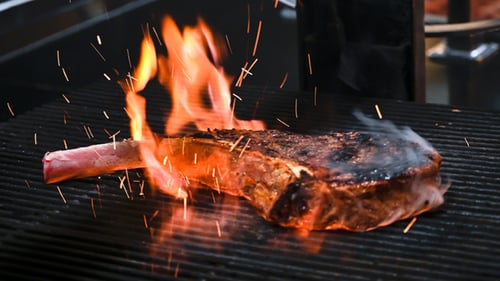 Steak on grill