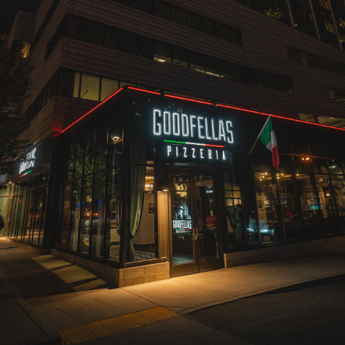 Exterior of Goodfellas Pizzeria North Gulch, Nashville.