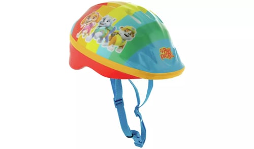rainbow coloured PAW patrol kids bicycle helmet