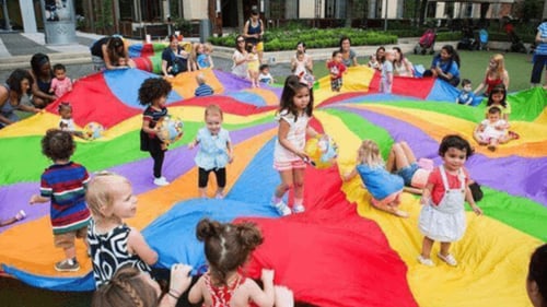 Gymboree Play & Music welcomes families to its learning center in Encino, California.