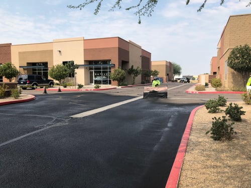 Commercial asphalt seal coat maintenance project/Phoenix, AZ/Call us today for a free estimate