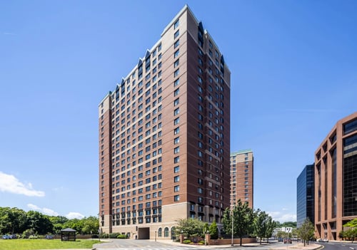 Exterior View at 15 Bank Apartments in White Plains, NY 10606