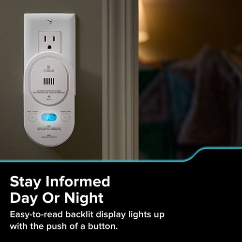 Stay informed Day or Night. Easy-to-ready backlit display lights up with the push of a button.