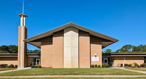 Our meetinghouse as viewed from College Rd.