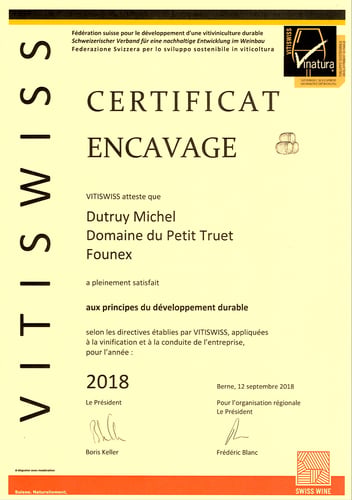 Domaine du Petit Truet - Vignoble Suisse - Vaud
