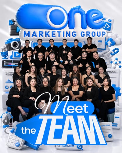 One Marketing Group team photo for a New Jersey marketing agency specializing in branding, SEO, web design, social media, and digital marketing.