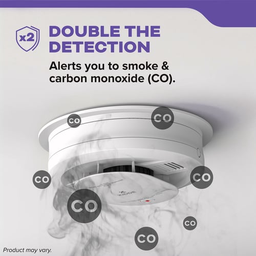 2x - Double the detection - alerts you to smoke & carbon monoxide (co).