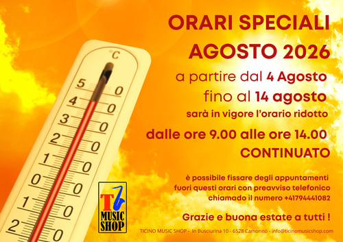 ORARIO ridotto AGOSTO 2026 valido dal 4.08.26 al 14.08.26