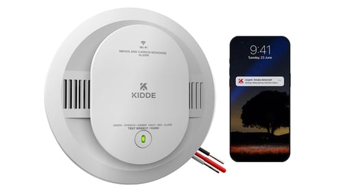 Kidde smart alarm with the Kidde app notification