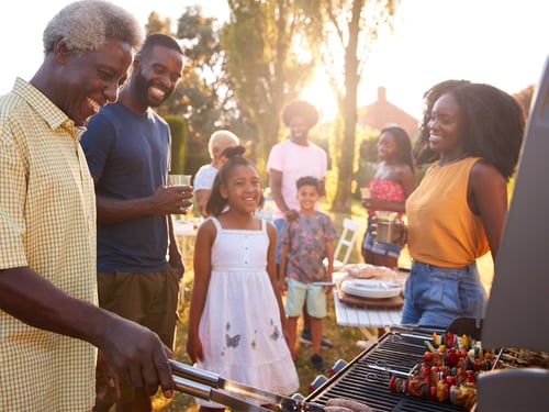 A Black family enjoying a cookout