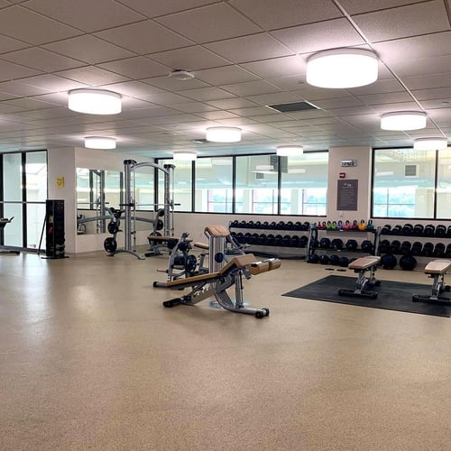 photo of Aspirus La Vita Fitness Center weight room.