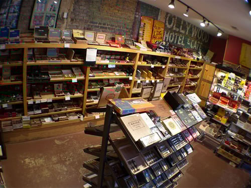 Walk-in Humidor Full of Premium Cigars in downtown Raleigh, North Carolina.