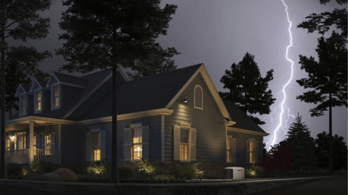 thunder storm around a home