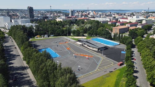 Kalevan liikuntapuiston ilmakuva.