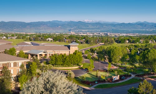 Vi at Highlands Ranch drone exterior.
