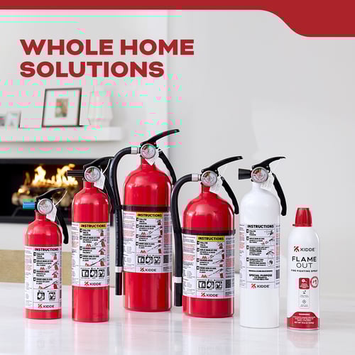 a picture of all the fire suppression products, saying whole home solutions