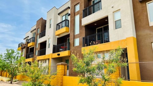 Building exterior view at Scottsdale Hayden Townhomes, Scottsdale, AZ 85257