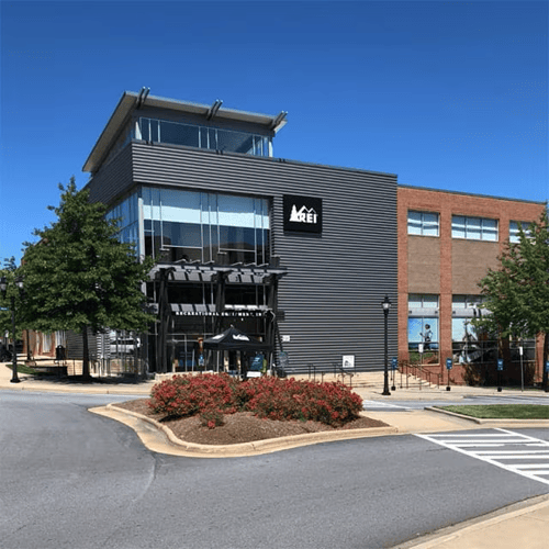 The front of the REI store in Asheville, North Carolina
