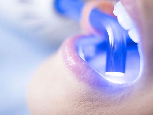 light pointed in mouth