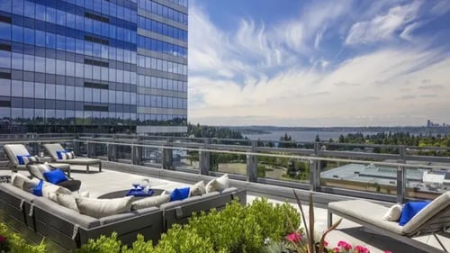 14th Floor Patio at  Two Lincoln Tower in Bellevue, WA 98004