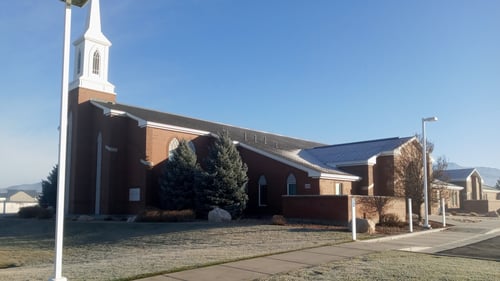 Utah Plain City Meetinghouse of the Church of Jesus Christ of Latter-day Saints.