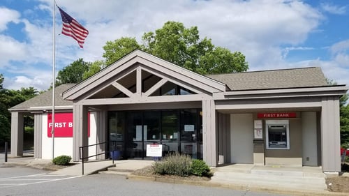 First Bank Asheville East branch exterior.