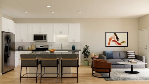 Kitchen & Living Area at The Gateway at West Lake Quarter in Minneapolis, MN