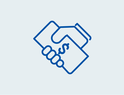 Hand holding money icon.