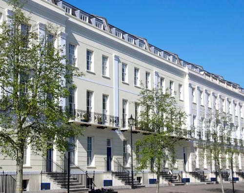 Knight Frank Cheltenham Estate Agents - Georgian terraced apartments in a street