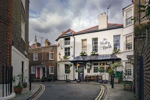 The Hollybush, Pub and Restaurant in Hampstead, London.