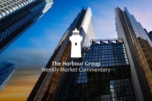 The Harbour Group's white lighthouse logo overlaid on a photo of the Royal Bank Plaza skyscraper in downtown Toronto.