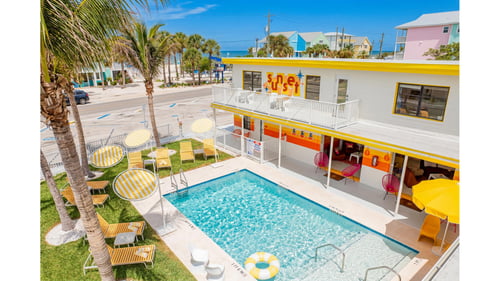 Sunset Inn & Cabanas outdoor private pool and view of The Gulf