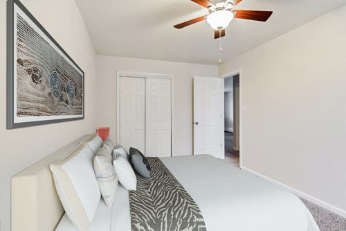 Comfortable Bedroom at Sheridan South Apts, Denver, CO, 80227