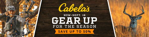 Save up to 50% at the Cabela's Gear Up Sale