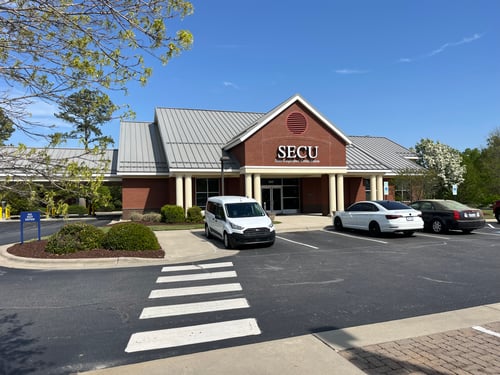 Outside view of the State Employees' Credit Union Wendell branch