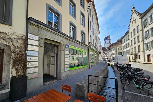 Aussenansicht unseres Standorts am Zollrain 2 in der Aarauer Altstadt.