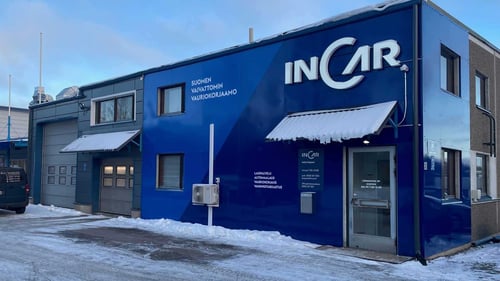 InCar Kajaani Heinisuon toimipisteen ulkokuva ja sisäänkäynti