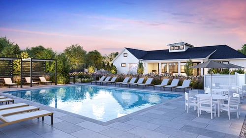 Community clubhouse and outdoor heated pool