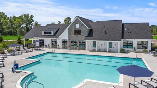 The brand-new clubhouse and outdoor pool is now open