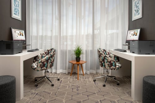 Print your boarding pass in our Business Center with free Wi-Fi.