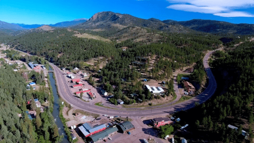aerial view of office