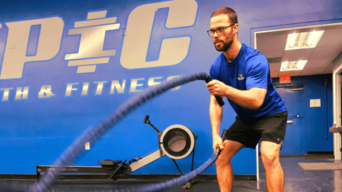 Member using ropes at the best gym in Weeki Wachee, Epic Health & Fitness Weeki Wachee.