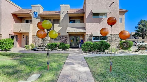 Property entrance and leasing office at Desert Bay Apartments in Laughlin, NV 89029