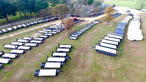 areal shot of utility trailers for sales