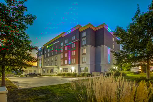 Dusk at Holiday Inn Express and Suites Woodstock