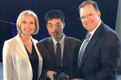 Left to right: Tessa Bonhomme, Jack Fan and Michael Cotter