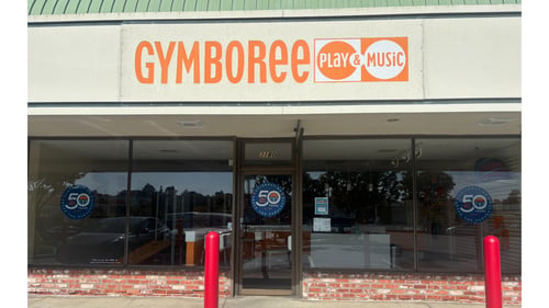 Gymboree Play & Music welcomes families to its learning center in San Mateo, California.