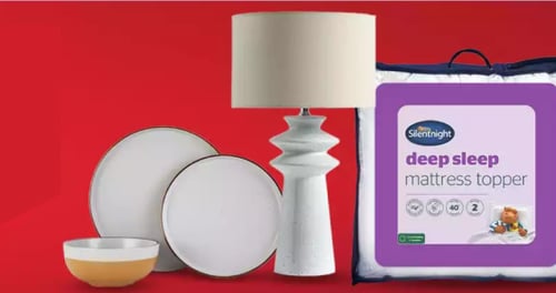 Argos & habitat bowl, plates, lamp and mattress topper